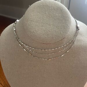 Adjustable Silver Layered Necklace
